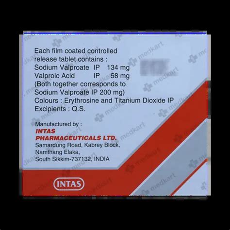 VALPROL CR 200MG TABLET 15'S Price, Uses, Side Effects & Substitutes ...