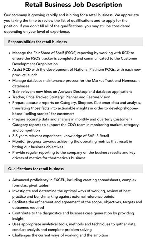 Image result for Retail Asset Description Job