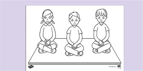 children sitting still cross legged eyes openColouring | Colouring Sheets