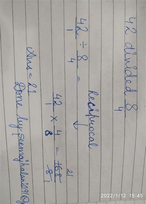 42 divided by 8/4 please give good answer - Brainly.in