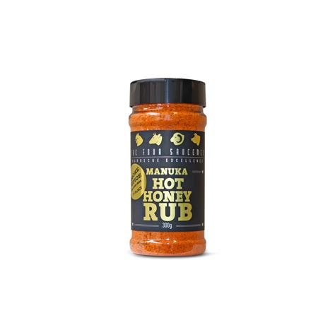 Four Saucemen Manuka Hot Honey Rub 300g Shaker – BBQ's and More NZ