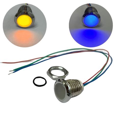 16mm BLUE & YELLOW Dual Led Indicator light ABS Body 12v DC | RDR Store