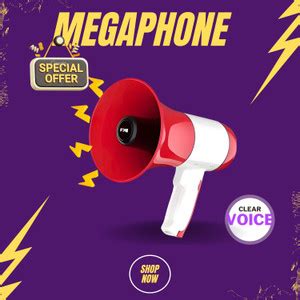 GUGGU Handheld Megaphone Loud Speaker Recorder & 1500mAh Battery ...