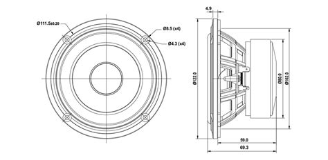 SB Acoustics SB12PACR25-4 4'' Aluminium Cone Woofer – Audiofy.in