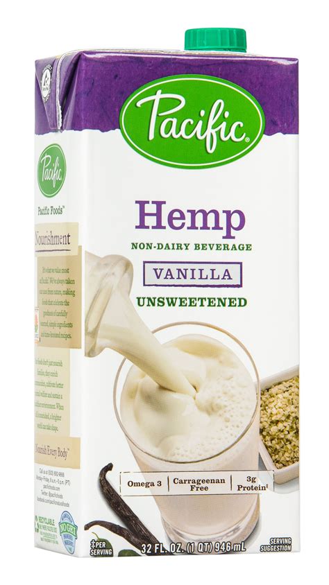 Pacific Foods Hemp Milk, Unsweetened, Vanilla, All Natural – Manna Harvest