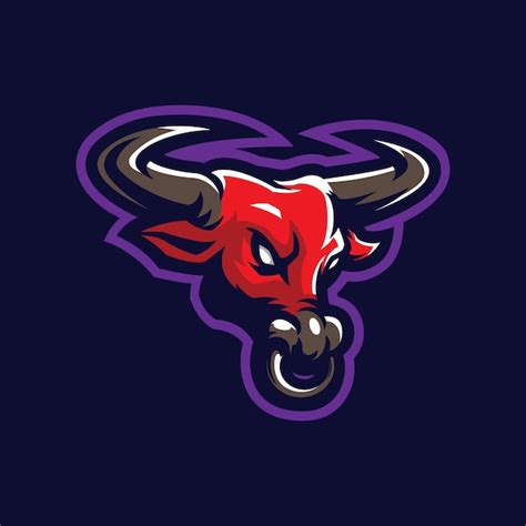 Stiermaskottchen-Logo-Designvektor mit modernem ...