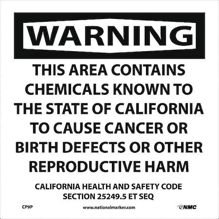 Nmc Warning This Area Contains Chemicals California Proposition 65 ...