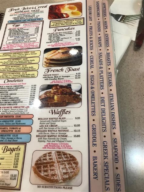 Carta del postres Applejack Diner, Nueva York