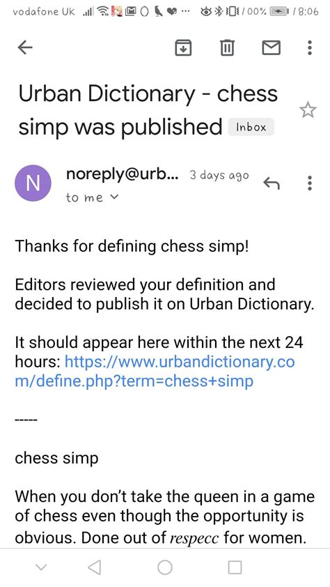 Well, I got chess simp to be a thing on Urban Dictionary… : r/TrashTaste