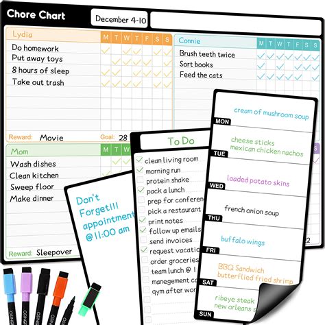 Buy Magnetic Chore Chart for Kids Multiple Kids Set, 4 Pcs Magnetic Dry ...