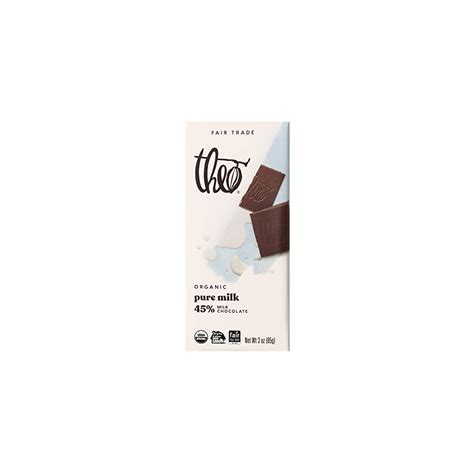 Buy Theo Chocolate Pure Organic Milk Chocolate Bar, 45% Cacao, 1 Bar ...