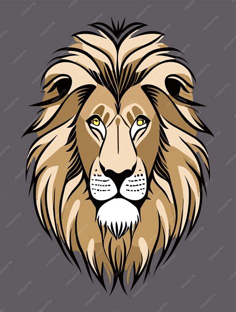 Premium Vector | 2d lion face clipart vector design