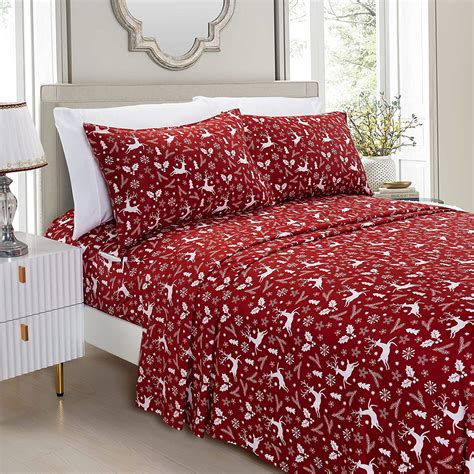 Elegant Comfort Luxury Soft Bed Sheets Holiday Pattern 1500 Thread ...
