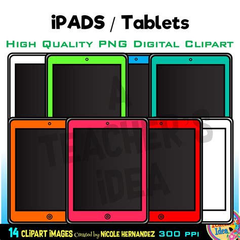 14 Tablet Clipart iPad Clipart Tablet Clip Art Blank - Etsy