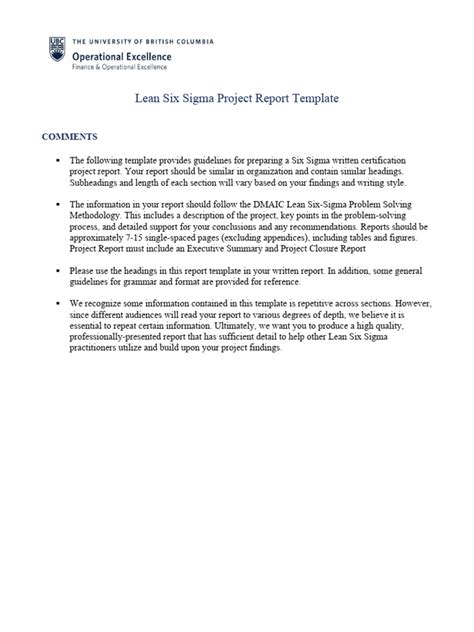 Image result for DMAIC Report Example