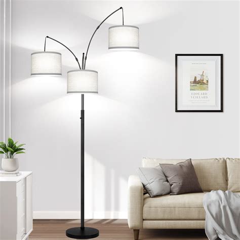 Dimmable Floor Lamp, 3 Lights Arc Floor Lamps for Living Room, Modern ...