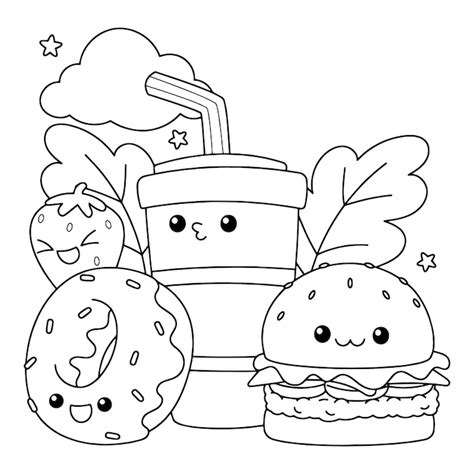 Kleurplaat eten Afbeeldingen - Gratis downloaden op Freepik