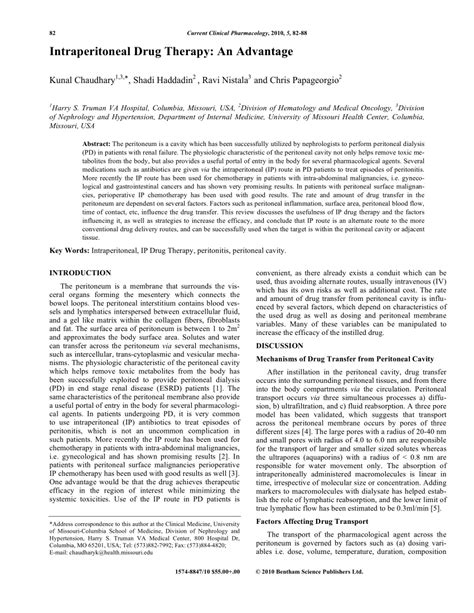 Image result for Intraperitoneal Therapy