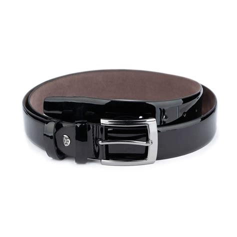 Buy Mens Black Patent Leather Belt - Dress Luxury - LeatherBeltsOnline.com