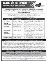 Deepak Chem tech Limited Job vacancy for Production Field operator DCS ...