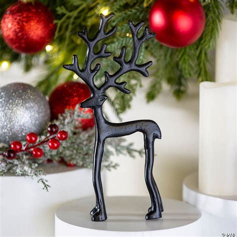 4 1/4" x 7 3/4" Black Christmas Reindeer Metal Tabletop Decoration ...