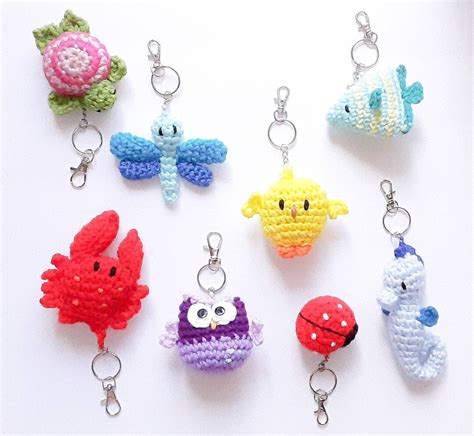 Mini Animals Keychains, Crochet Plush Keyring, Small Gifts for Kids ...