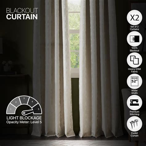 Buy DECO WINDOW Pristine Ivory Set of 2 Blackout Door Curtains from ...