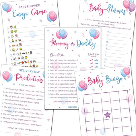 Amazon.com: Gender Reveal Party Games - 5 Activities for 50 Guests ...