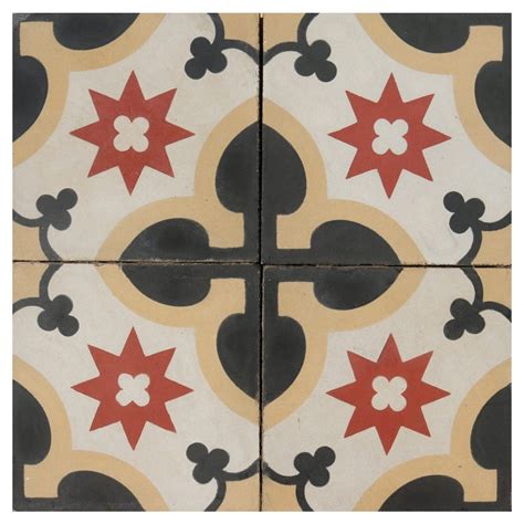 Reclaimed Encaustic Floor Tiles with Pattern at 1stDibs