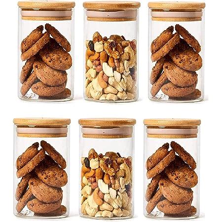 ISKO Borosilicate Glass jar storage Jar with Wooden Lid Kitchen ...