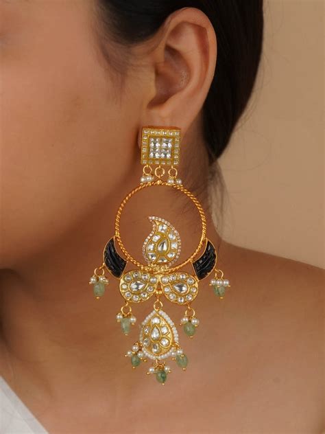 Black Color Gold Plated Mishr Earrings - MR-E197 – Mortantra