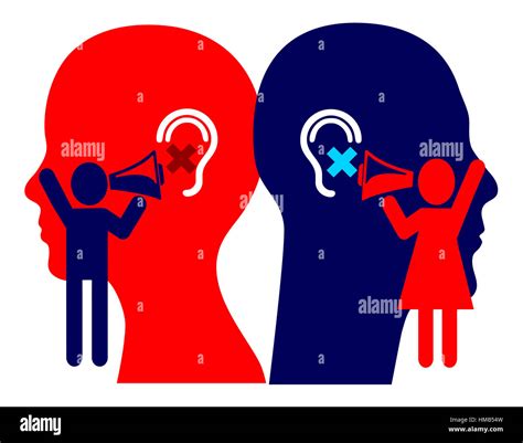 Yelling and screaming of couple falling on deaf ears Stock Photo - Alamy