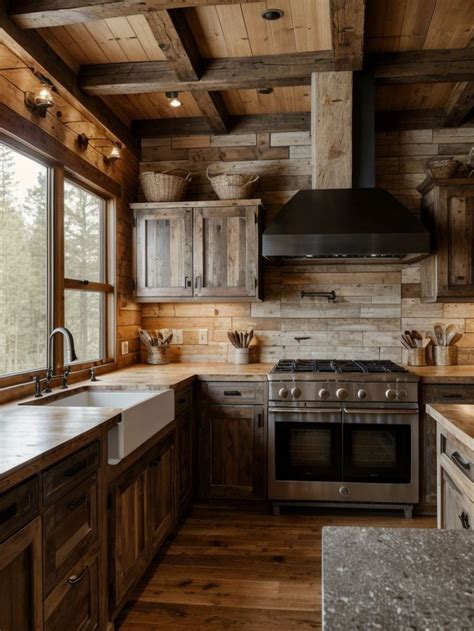 Rustic Cabin Kitchen 的图像结果