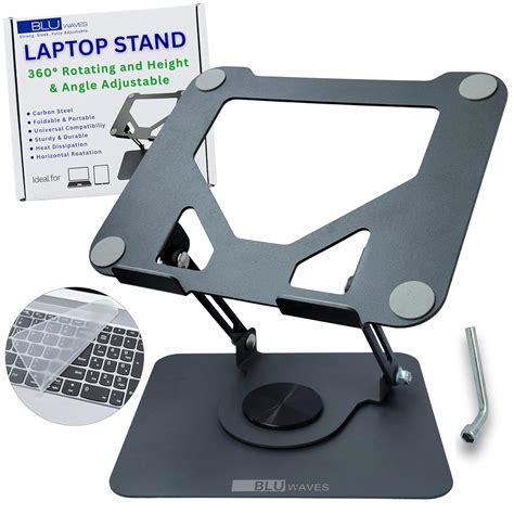 Bluwaves 360 Degree Rotating and Height & Angle Adjustable Metal Laptop ...