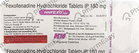 Hhfexo 180 MG Tablet (10): Uses, Side Effects, Price & Dosage | PharmEasy