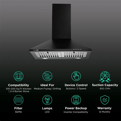 Buy BLOWHOT Ariel BPC 60cm 850 m3/hr Ductless Wall Mounted Chimney with ...