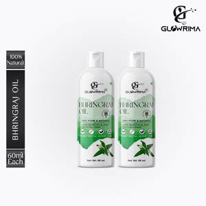 Glowrima 100% Pure & Natural Bhringraj Oil 60ML (Pack Of 2) Hair Oil ...