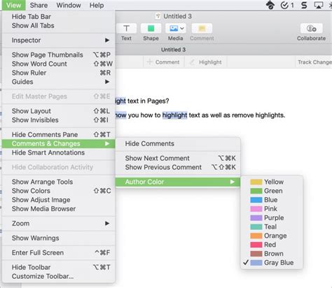 How to Highlight in Mac Pages 的图像结果