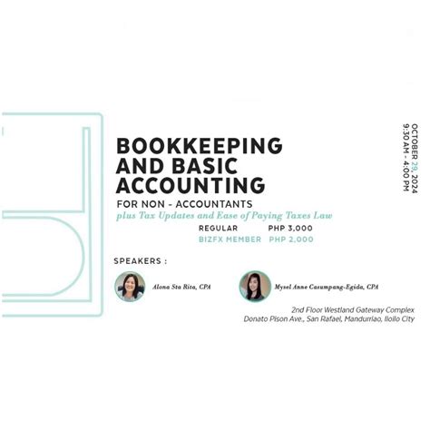 Bookkeeping and Basic Accounting for Non Accountants, 2/F Westland ...