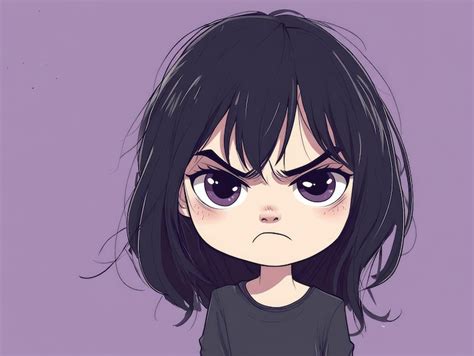 Anime girl with a serious expression Images - Free Download on Freepik