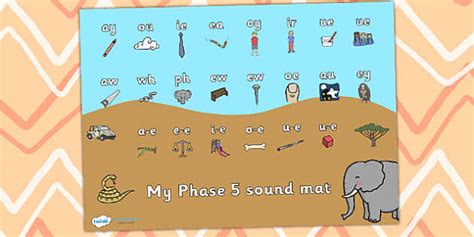 Safari Themed Phase 5 Sound Mat (teacher made) - Twinkl