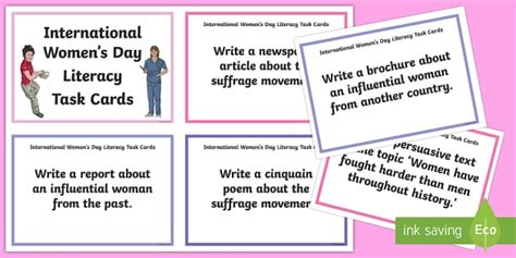 International Women's Day Literacy Task Cards (teacher made)