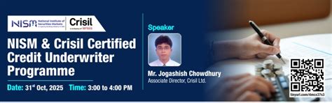NISM & Crisil Certified Credit Underwriter Programme - National ...