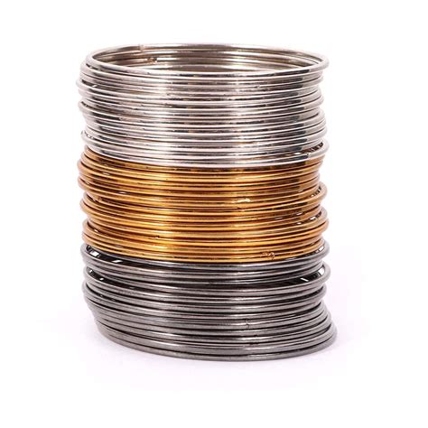 Buy Honbon Metal Bangle Set for Women & Girls (Set of 36) BLACK (2.2 ...