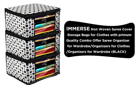 IMMERSE Non-Woven Saree Cover Storage Bag With Transparent Window ...