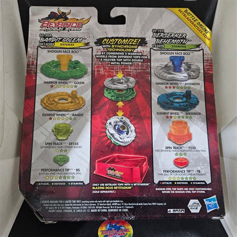 Beyblade Shogun Steel Behemoth Golem Earth Synchrome 2-Pack – Beyblade ...