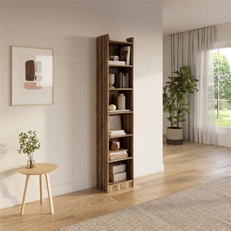 Tinbell® Engineered Wood 6 Shelf Bookcase Multipurpose Space Saver ...