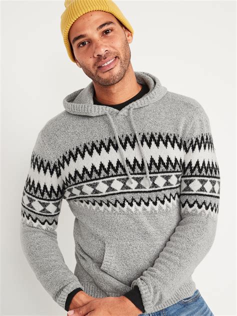 Cozy Fair Isle Sweater Hoodie for Men | Old Navy