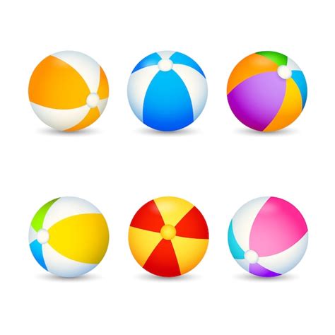 Colorful beach ball set | Free Vector