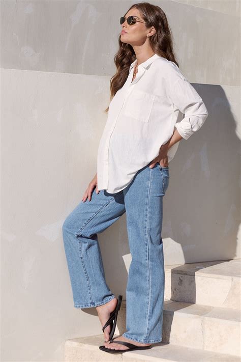 Maternity Over-bump wide leg jean – BAE The Label Australia